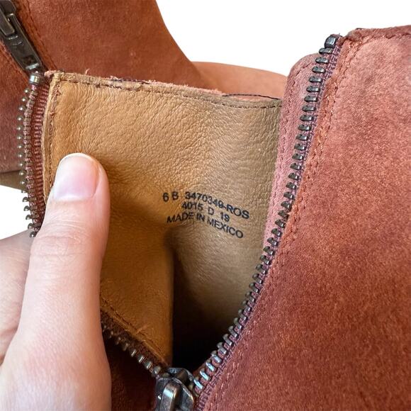 Frye Women's Alton Chelsea Leather Suede Ankle Boot Size 6 Booties Rosewood Heel - Picture 7 of 8